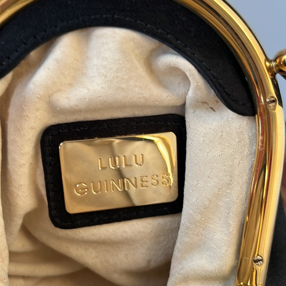 LULU GUINNESS mini black satin purse - Picture 3 of 9